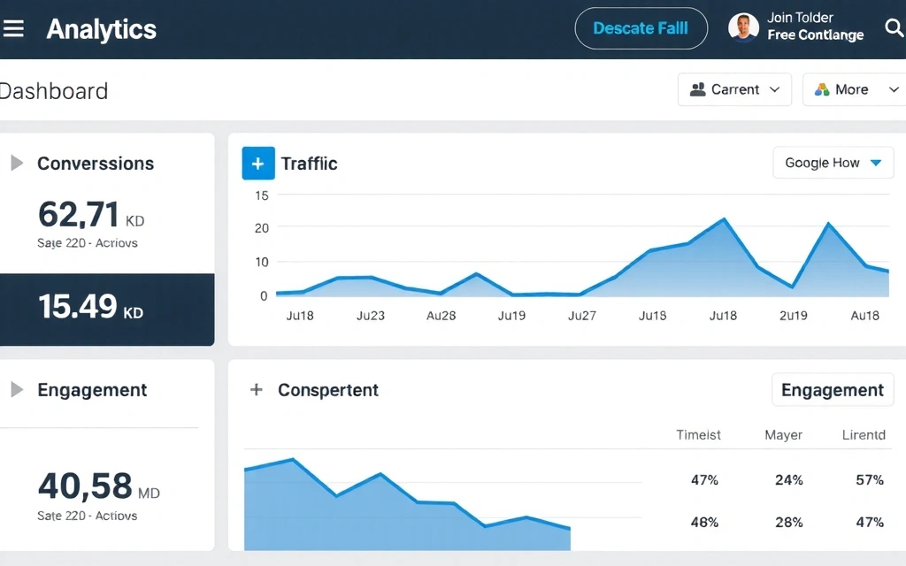 Simplified analytics dashboard showing marketing metrics