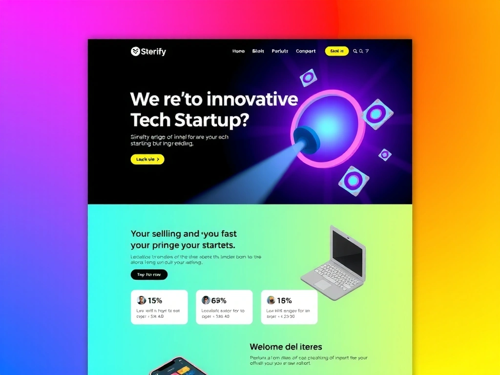 Dynamic and modern website design for an innovative tech startup