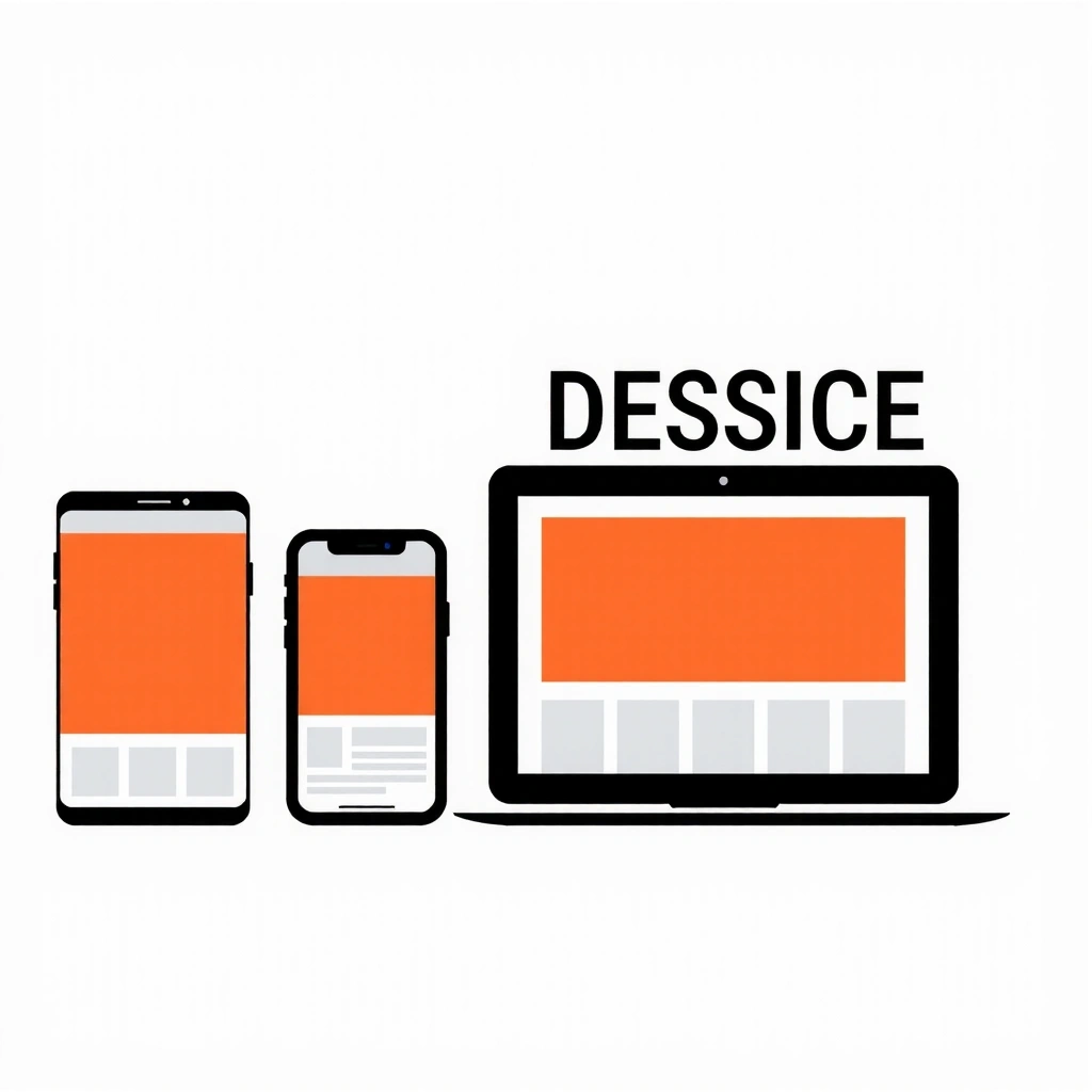 Responsive device icons showing mobile, tablet, and desktop