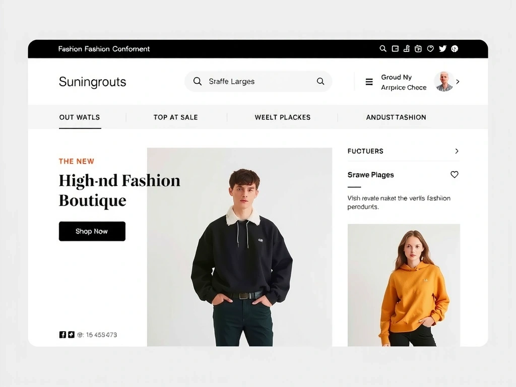 Sleek e-commerce website design for an urban fashion boutique